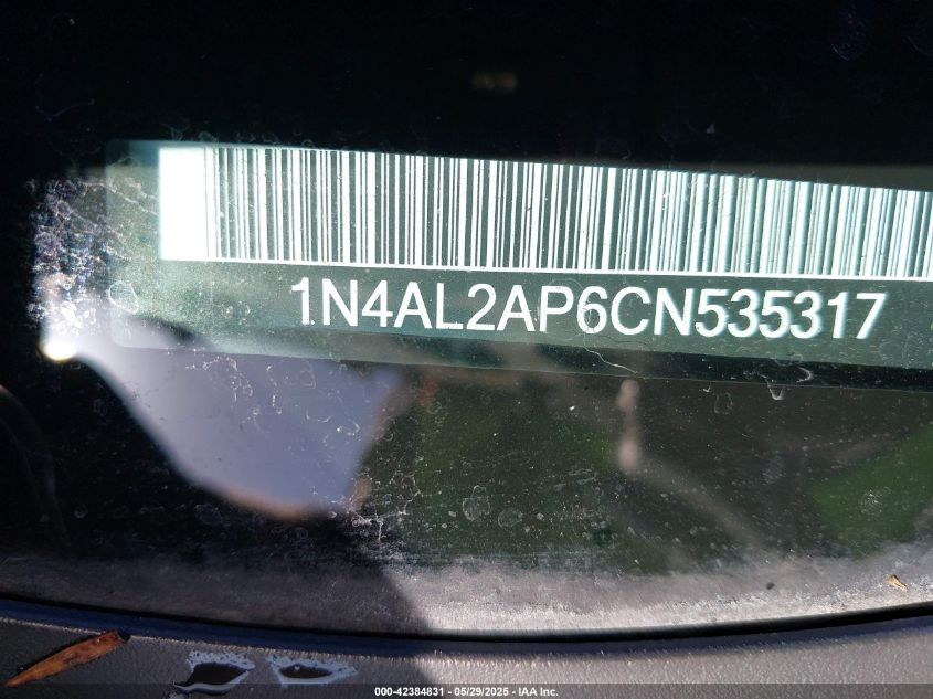 2012 Nissan Altima 2.5 S VIN: 1N4AL2AP6CN535317 Lot: 42384831