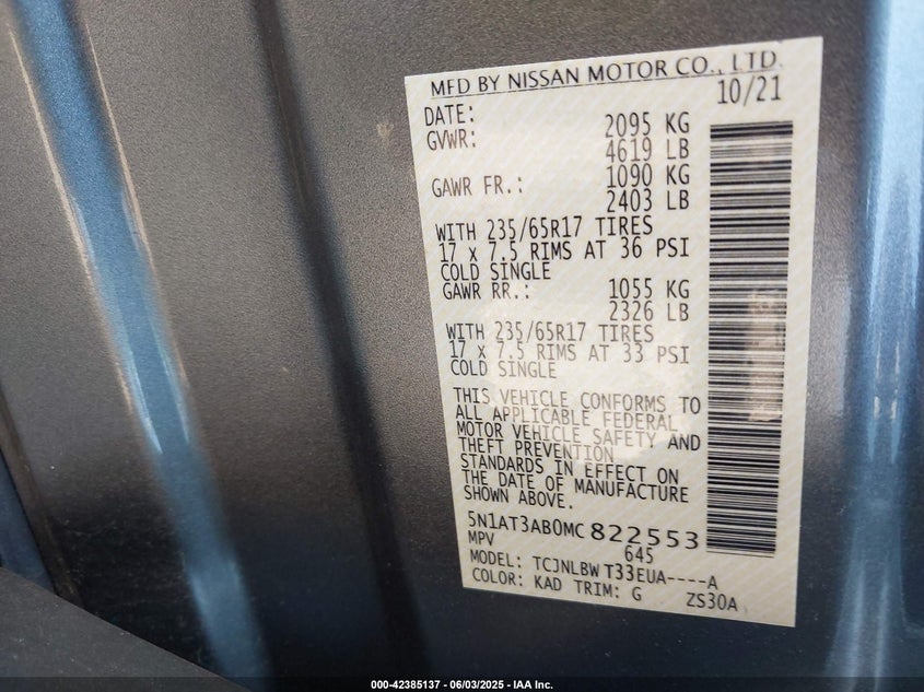 2021 NISSAN ROGUE S INTELLIGENT AWD - 5N1AT3AB0MC822553