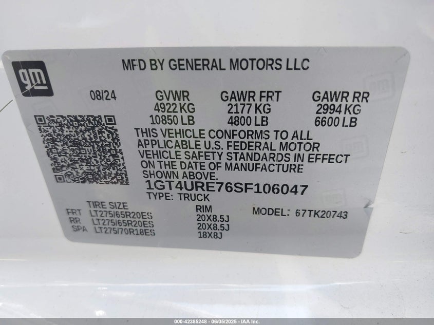 2025 GMC SIERRA 2500HD(VIN: 1GTPHAWK1SZ130245