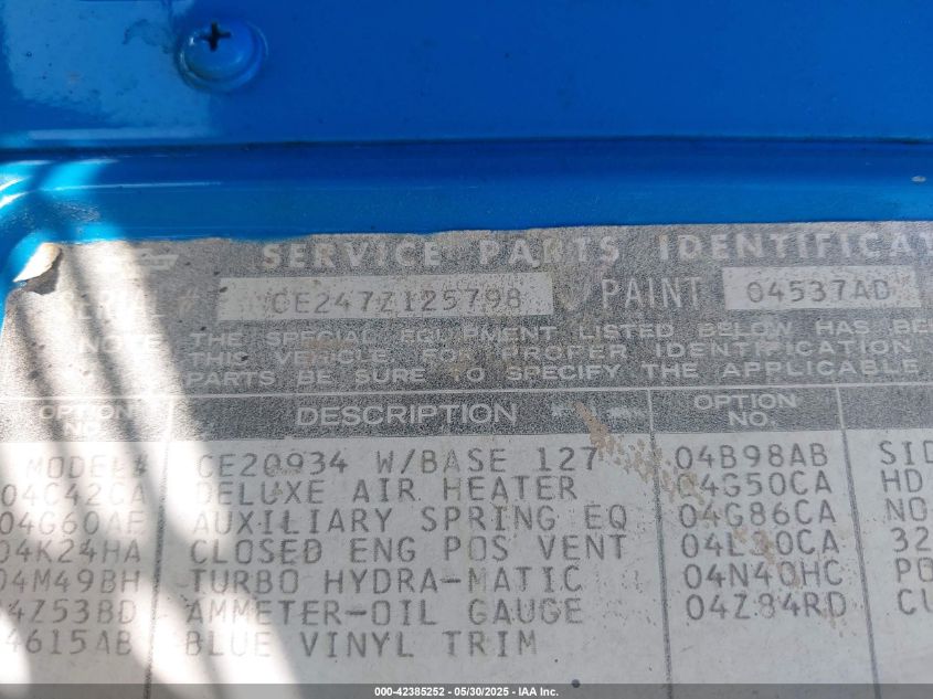 1967 Chevrolet C10 VIN: CS147Z145884 Lot: 42385252