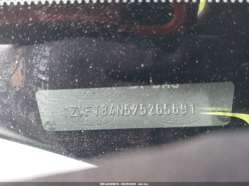 2007 Ford Mustang V6 Deluxe/V6 Premium VIN: 1ZVFT84N575265691 Lot: 42385616