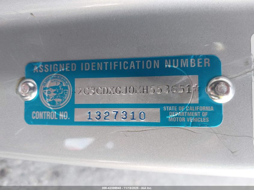 2021 Dodge Charger Scat Pack Rwd VIN: 2C3CDXGJ0MH553651 Lot: 42386948