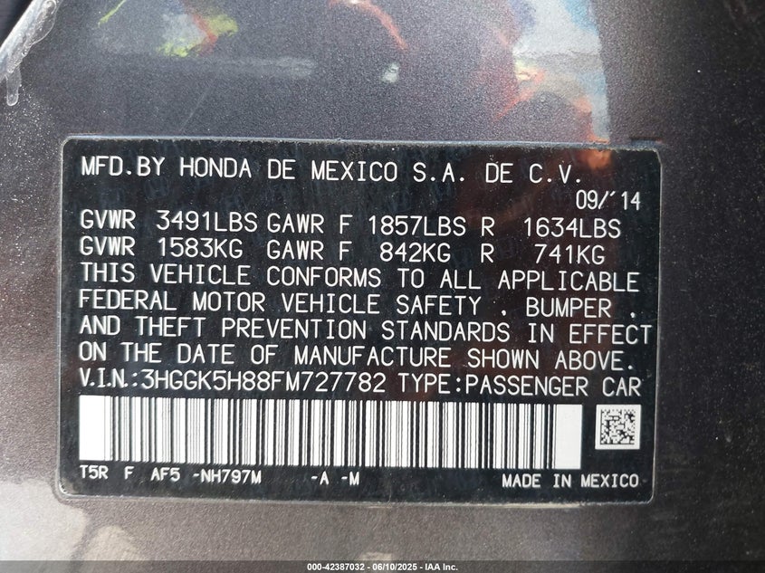 2015 HONDA FIT EX/EX-L - 3HGGK5H88FM727782