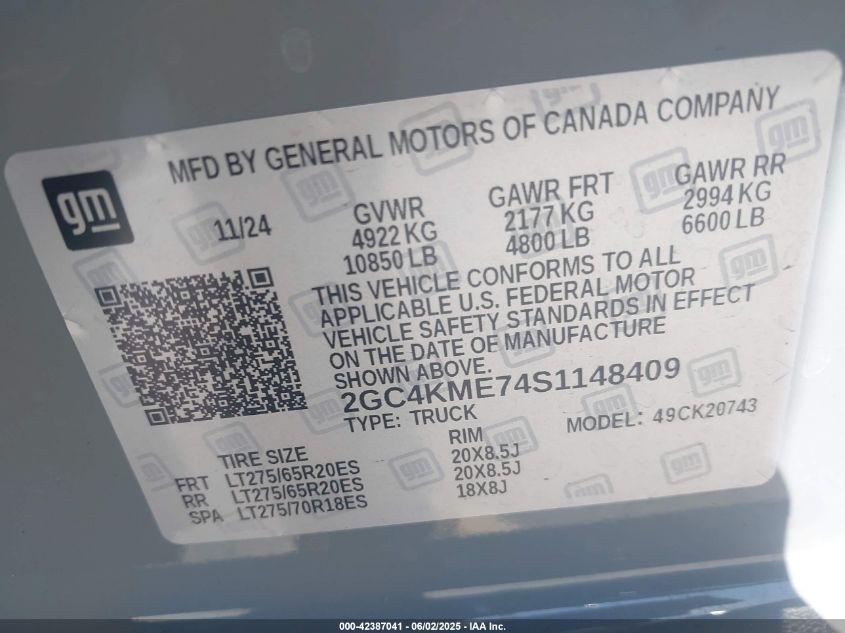 2025 Chevrolet Silverado 2500 - 2GC4KME74S1148409