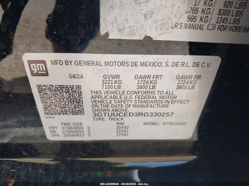 2024 GMC Sierra 1500 - 3GTUUCED3RG330257