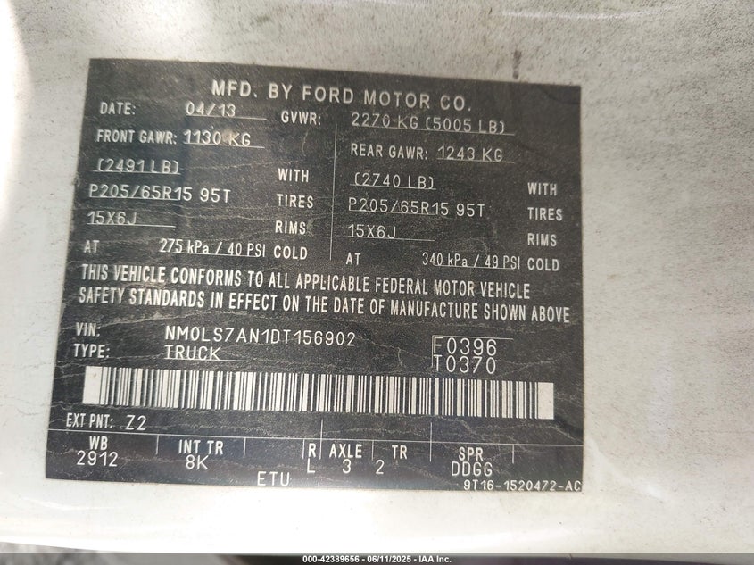 2013 FORD TRANSIT CONNECT XL - NM0LS7AN1DT156902