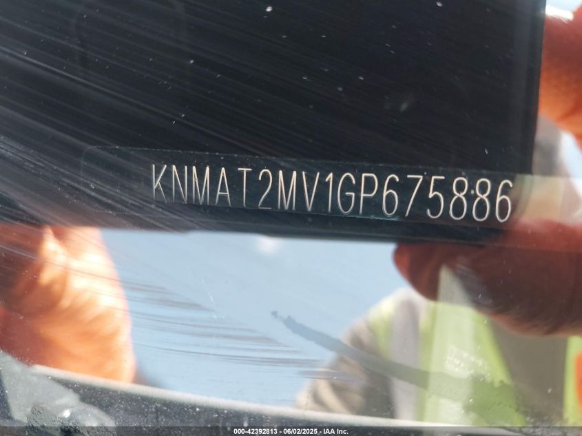 2016 Nissan Rogue Sv VIN: KNMAT2MV1GP675886 Lot: 42392813