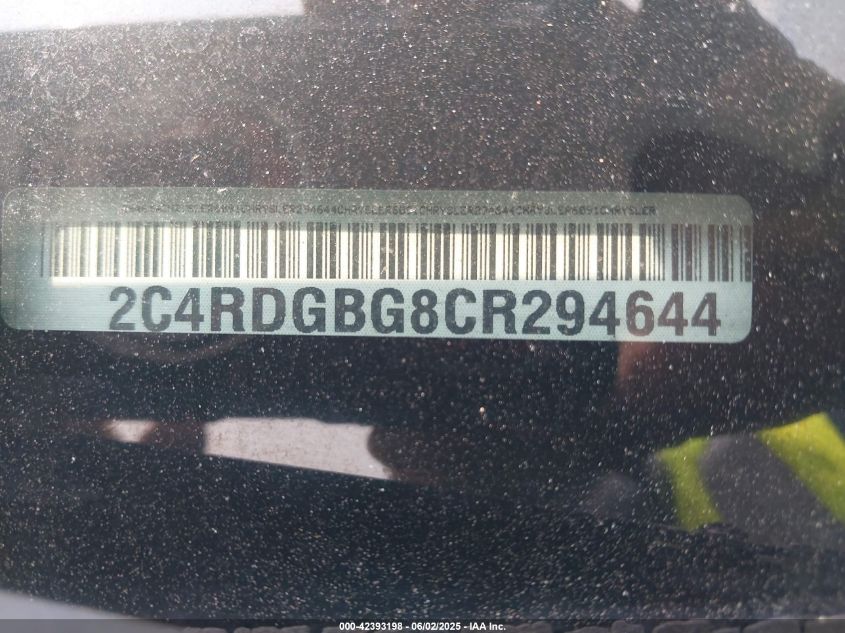 2012 Dodge Grand Caravan Se/Avp VIN: 2C4RDGBG8CR294644 Lot: 42393198