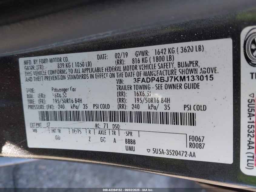 2019 FORD FIESTA SE - 3FADP4BJ7KM133015