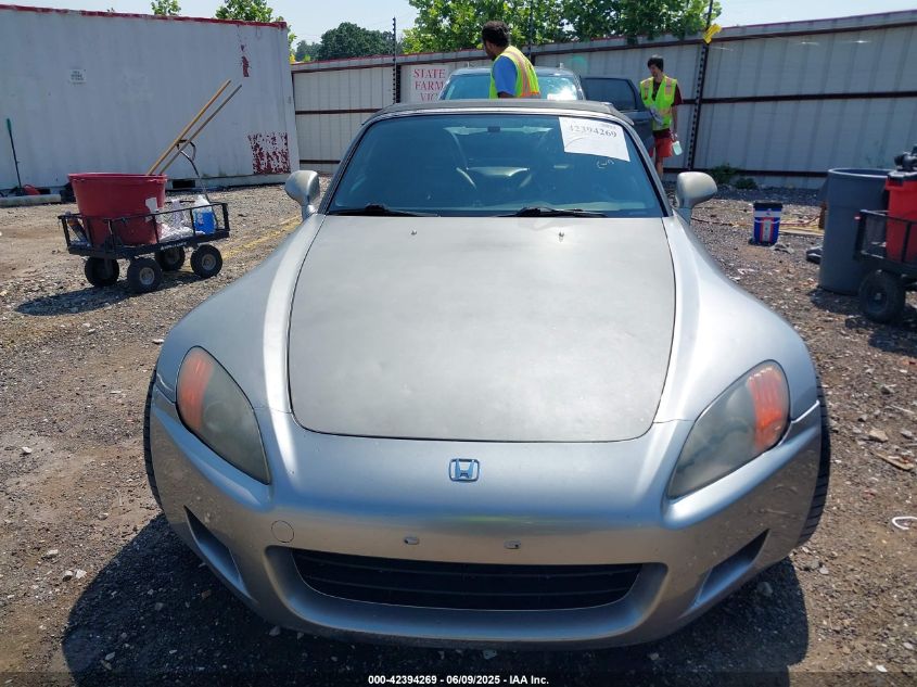 2001 Honda S2000 VIN: JHMAP11411T007805 Lot: 42394269