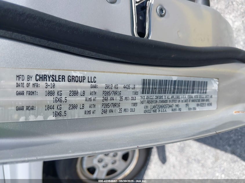 2010 JEEP PATRIOT VIN: 1J4NT2GA6AD573447
