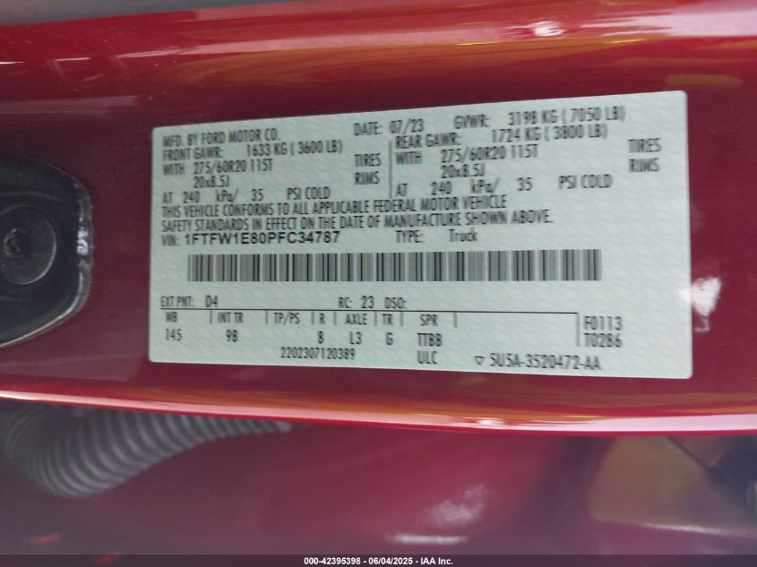 2023 Ford F-150 - 1FTFW1E80PFC34787