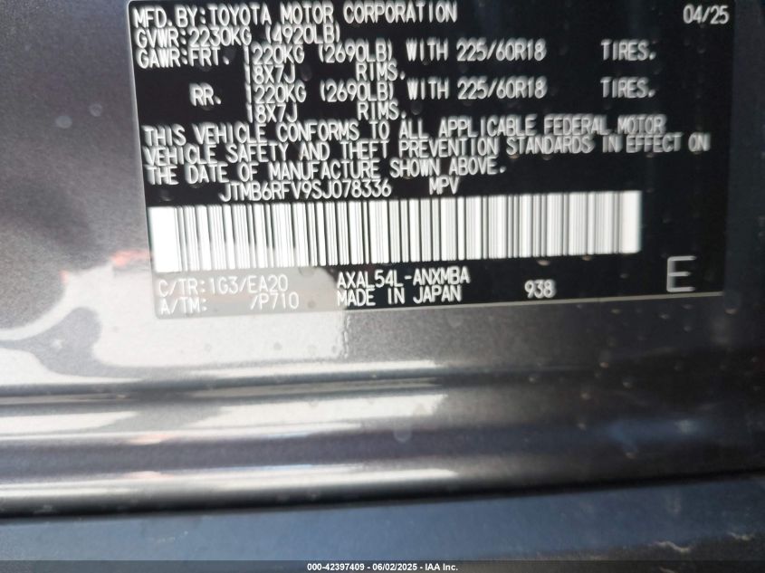 2025 Toyota Rav4 Hybrid - JTMB6RFV9SJ078336