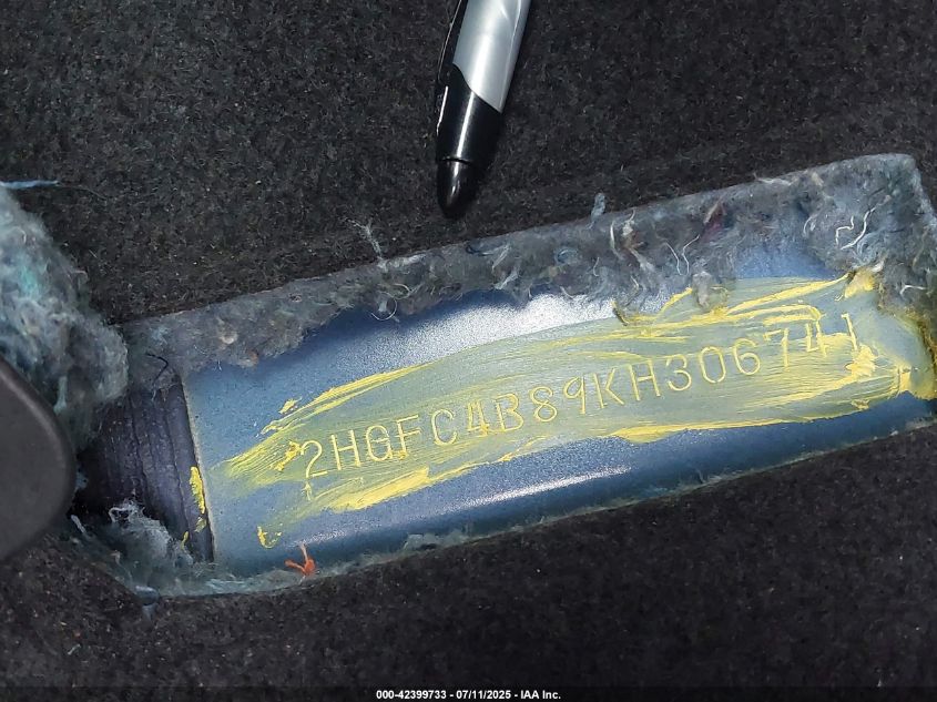 2020 Honda Civic Sport VIN: 2HGFC2F87LH593447 Lot: 42399733