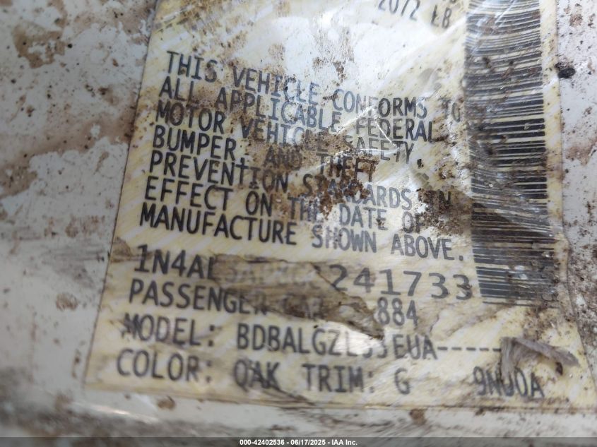 2016 Nissan Altima 2.5 S VIN: 1N4AL3AP8GC241733 Lot: 42402536