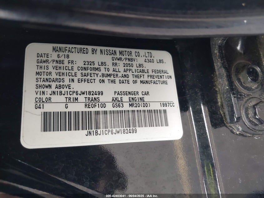 2018 NISSAN ROGUE SPORT S - JN1BJ1CP6JW182499