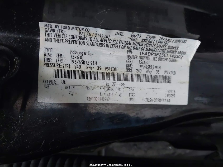 2014 FORD FOCUS S - 1FADP3E25EL142302