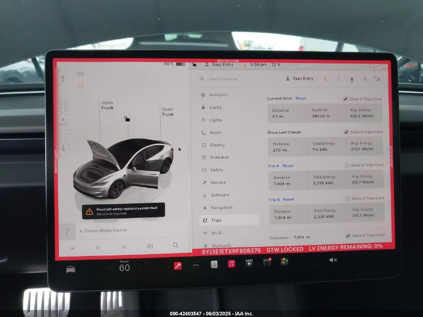 2024 Tesla Model 3 - 5YJ3E1ETXRF808376