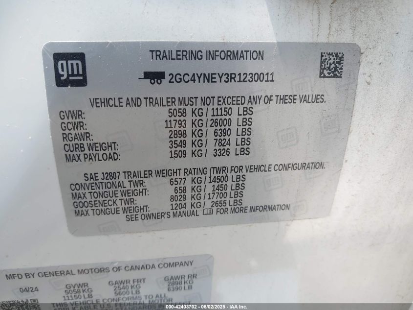 2024 Chevrolet Silverado 2500 - 2GC4YNEY3R1230011