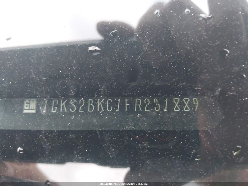 2015 GMC Yukon Slt VIN: 1GKS2BKC1FR231889 Lot: 42403752
