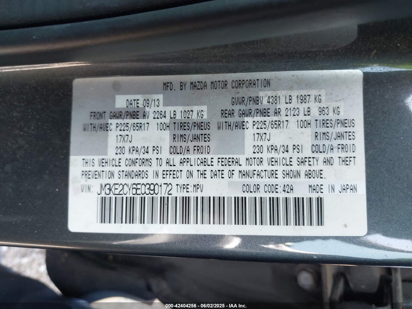 2014 MAZDA CX-5 TOURING - JM3KE2CY6E0390172