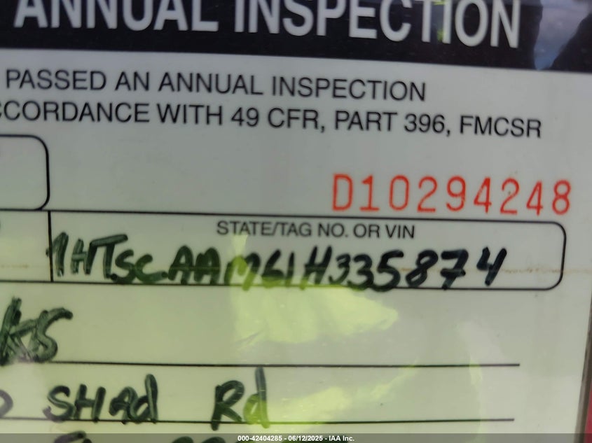 2001 International 4000 4700 VIN: 1HTSCAAM61H335874 Lot: 42404285