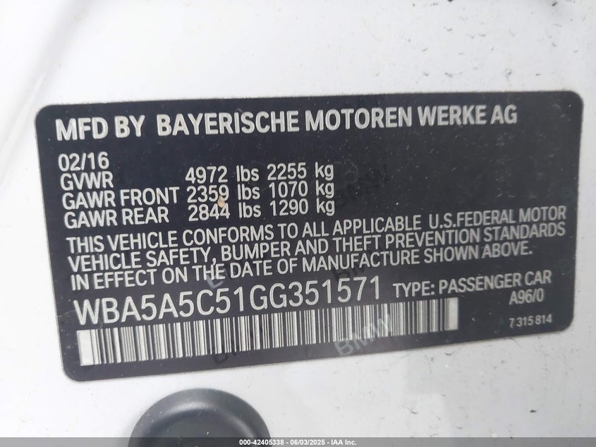 2016 BMW 528I — Фото 9