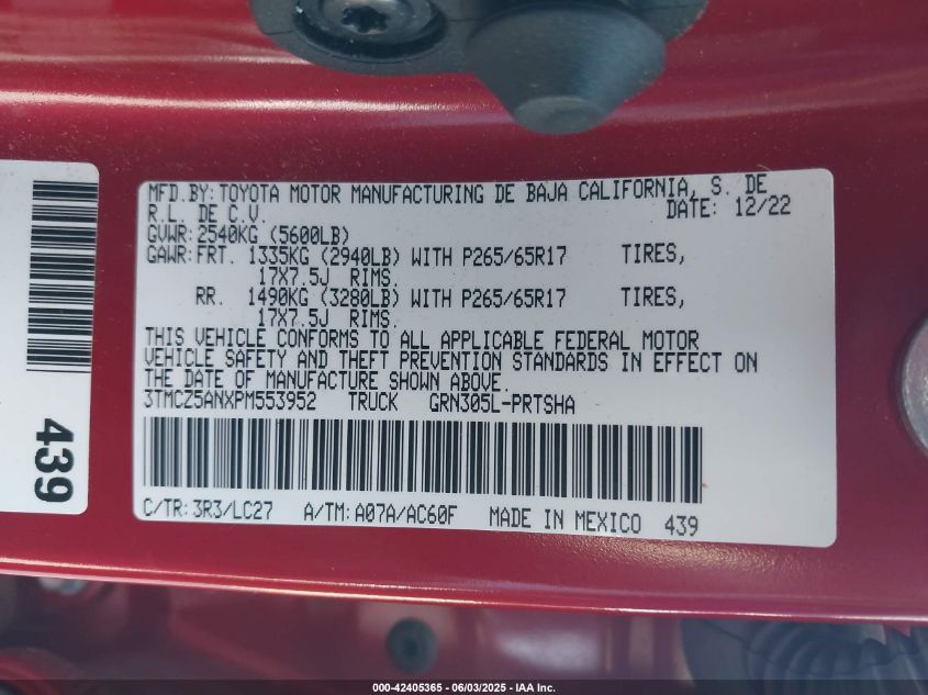 2023 Toyota Tacoma - 3TMCZ5ANXPM553952