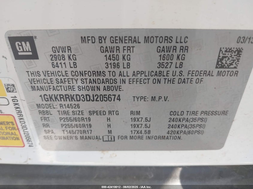 2013 GMC ACADIA SLT-1 - 1GKKRRKD3DJ205674