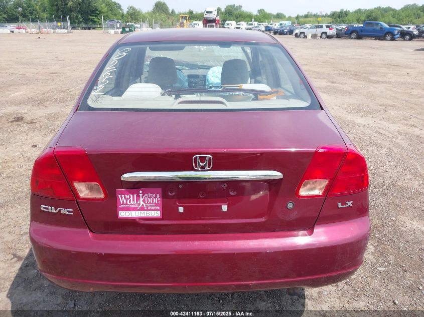 2002 Honda Civic Lx VIN: 1HGES16522L002652 Lot: 42411163