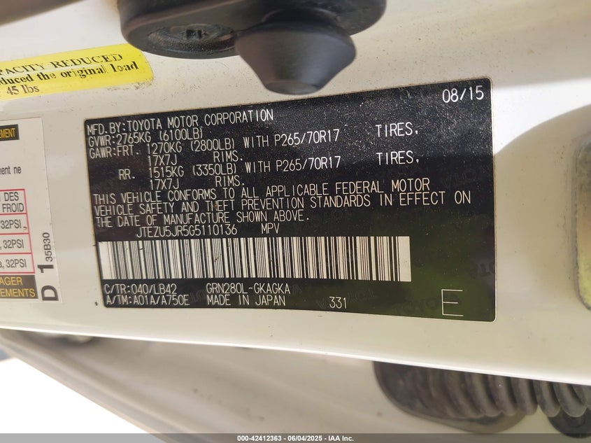 2016 TOYOTA 4RUNNER SR5 PREMIUM - JTEZU5JR5G5110136