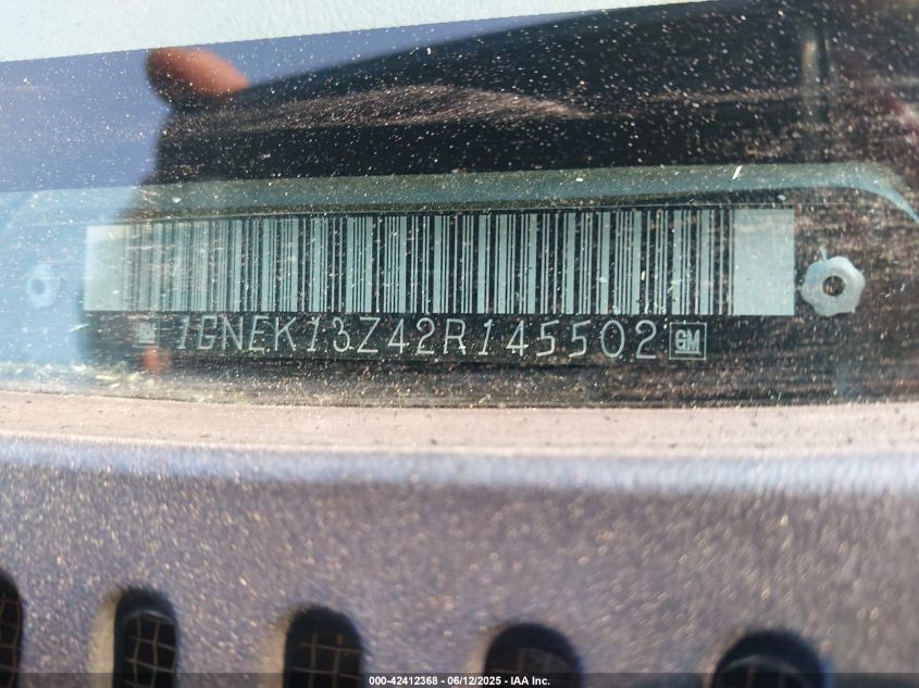2002 Chevrolet Tahoe Ls VIN: 1GNEK13V42R145502 Lot: 42412368