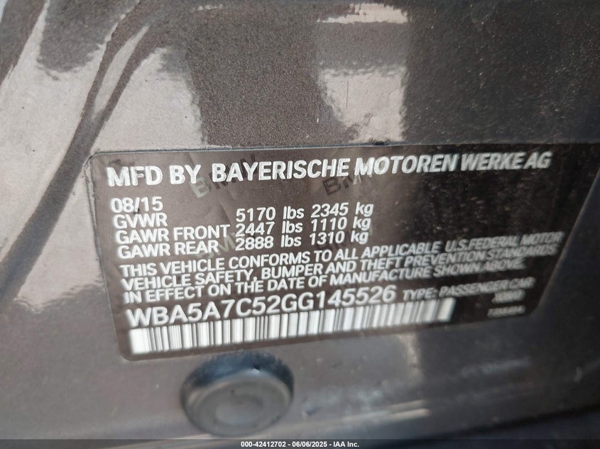 2016 BMW 528I XDRIVE - WBA5A7C52GG145526