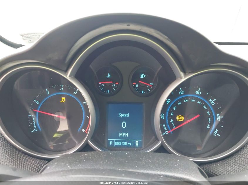 2012 Chevrolet Cruze VIN: FG1PVC587C735782 Lot: 42412751