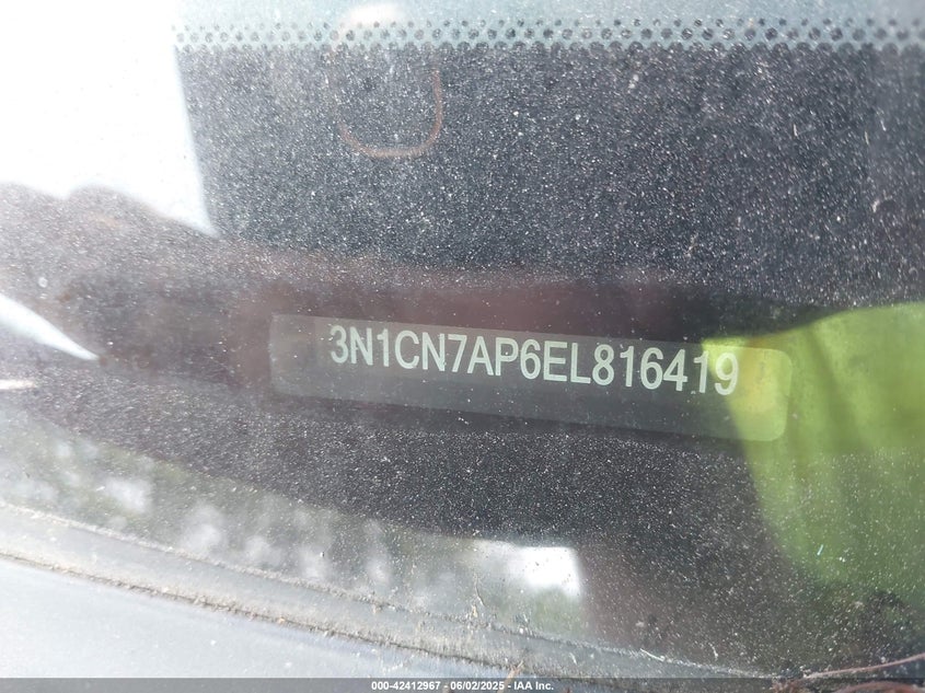 2014 NISSAN VERSA VIN: 3N1CN7AP6EL816419