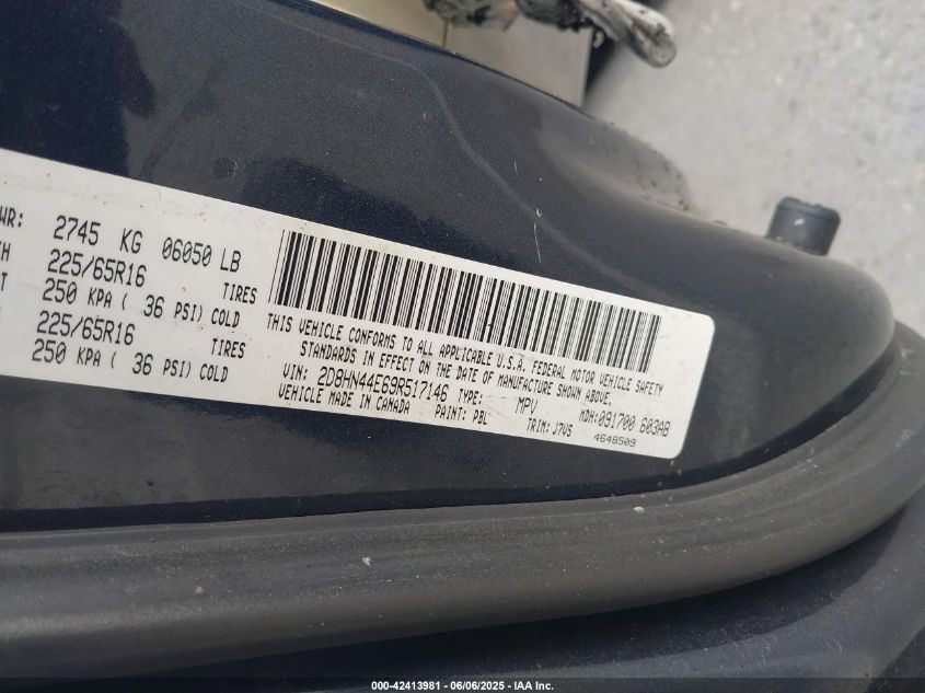 2009 Dodge Grand Caravan Se VIN: 2D8HN44E69R517146 Lot: 42413981