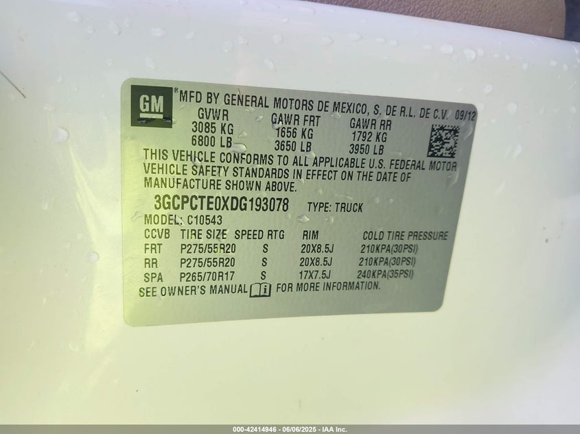 2013 CHEVROLET SILVERADO 1500 LTZ - 3GCPCTE0XDG193078