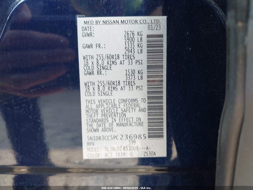 2023 NISSAN PATHFINDER SL 4WD - 5N1DR3CC5PC236985