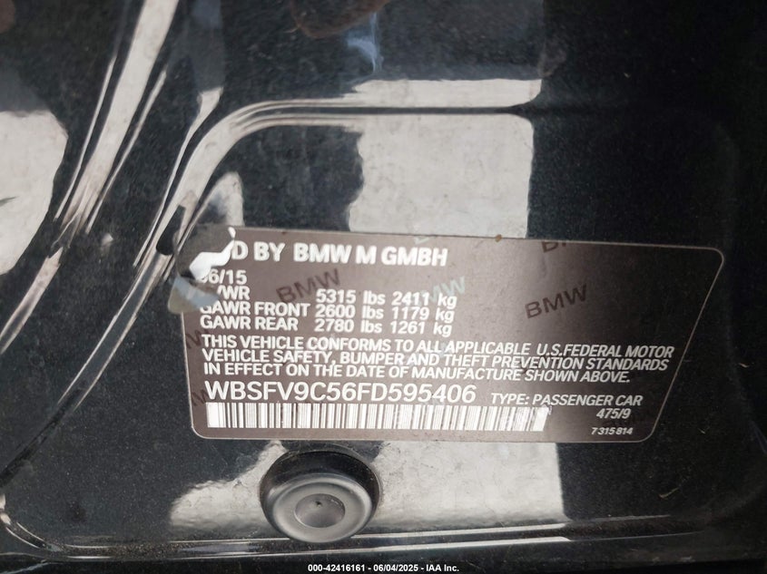 2015 BMW M5 - WBSFV9C56FD595406