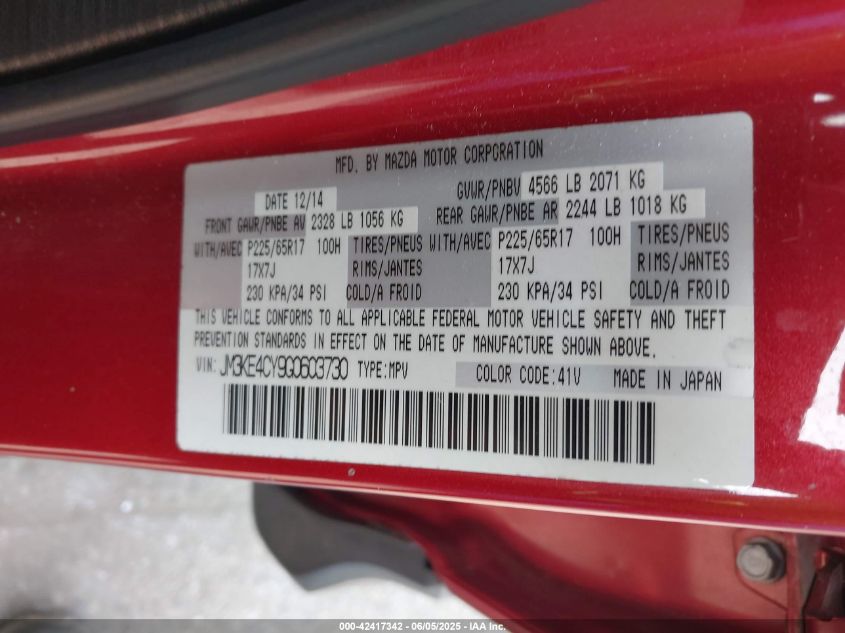 2016 MAZDA CX-5 TOURING - JM3KE4CY9G0603730