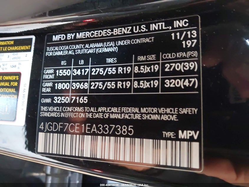 2014 MERCEDES-BENZ GL 450 4MATIC - 4JGDF7CE1EA337385