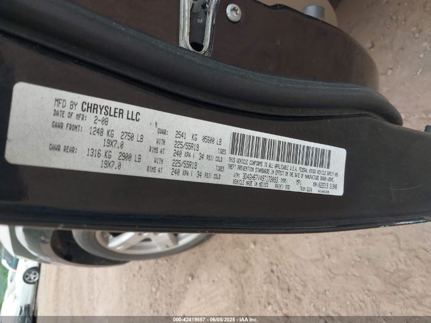 2009 Dodge Journey VIN: 3D4SH67V49T172093 Lot: 42419557