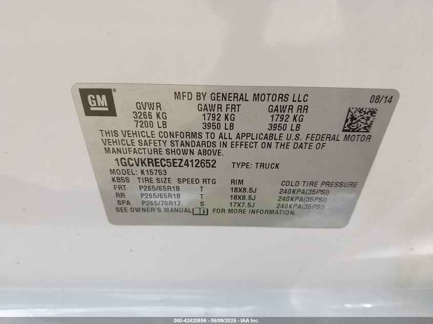 2014 CHEVROLET SILVERADO 1500 1LT - 1GCVKREC5EZ412652