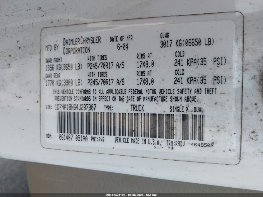 2005 Dodge Ram 2500 St VIN: 3D7KR28C75G710174 Lot: 42421193