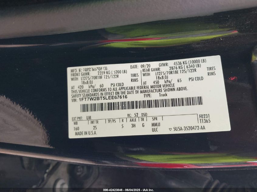 2020 Ford F-250 - 1FT7W2BT5LEE67616