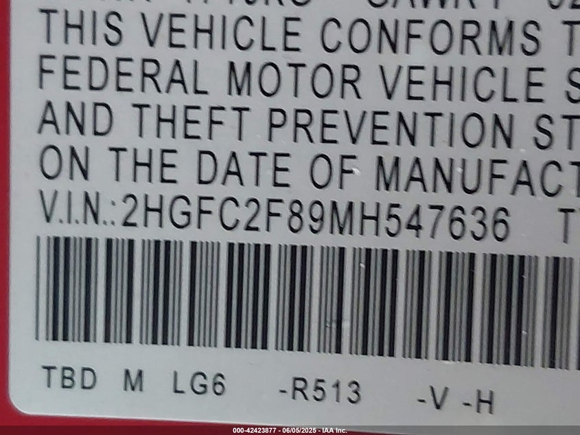 2021 HONDA CIVIC SPORT - 2HGFC2F89MH547636