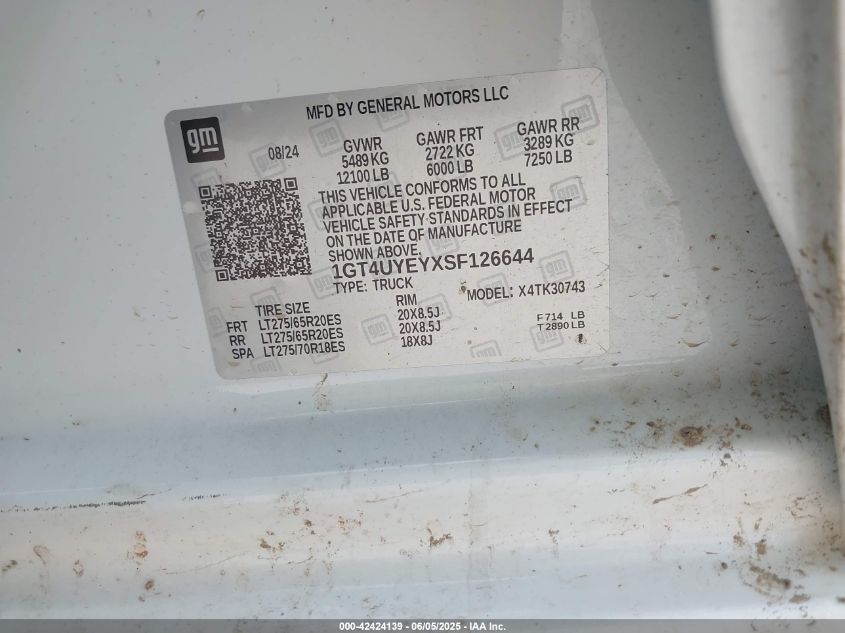 2025 GMC Sierra 3500hd - 1GT4UYEYXSF126644