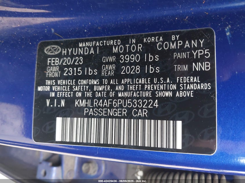VIN KMHLR4AF6PU533224 2023 HYUNDAI ELANTRA N LINE