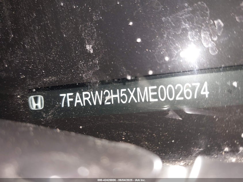 VIN 7FARW2H5XME002674 2021 HONDA CR-V AWD EX