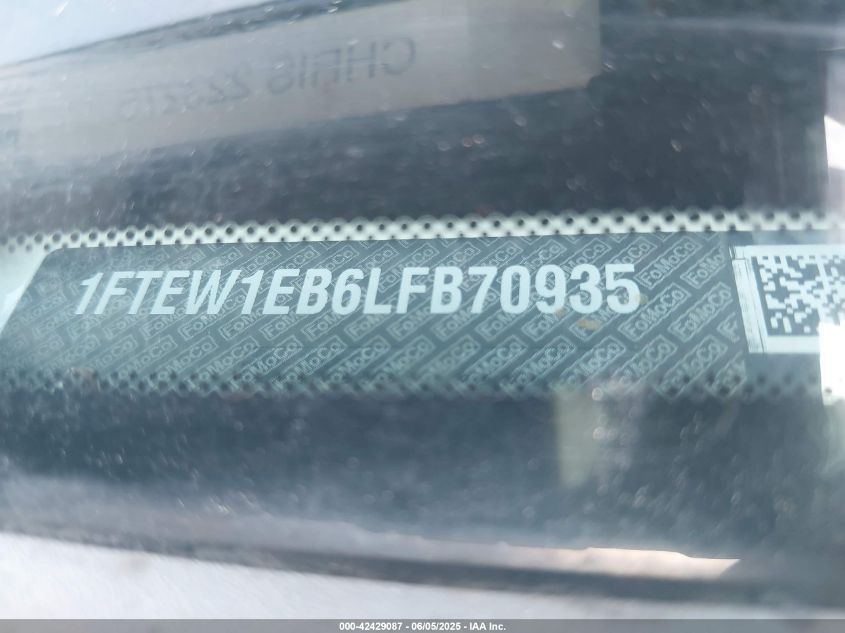2020 Ford F-150 Xlt VIN: 1FTEW1EB6LFB70935 Lot: 42429087